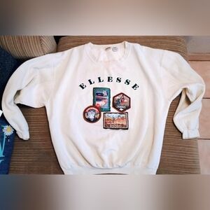 Vintage Ellesse Off-White Graphic Tennis Sweatshirt